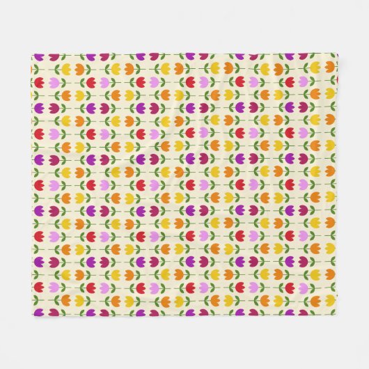 Scandinavische Stijl Kol op CRM Bloem RPT Patroon Fleece Deken (Voorkant (Horizontaal))