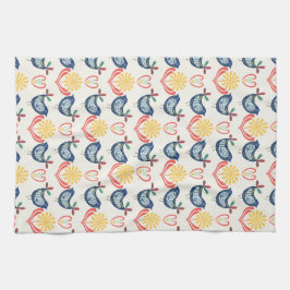 Scandinavische stijl kunst keukenhanddoek in crème