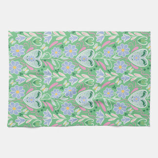 Scandinavische stijl kunst keukenhanddoek in groen