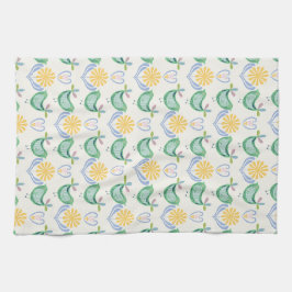 Scandinavische stijl kunst theedoek vogels op crèm