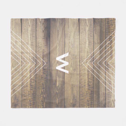 Scandinavische stijl licht hout & witte pijlen fleece deken (Voorkant (Horizontaal))