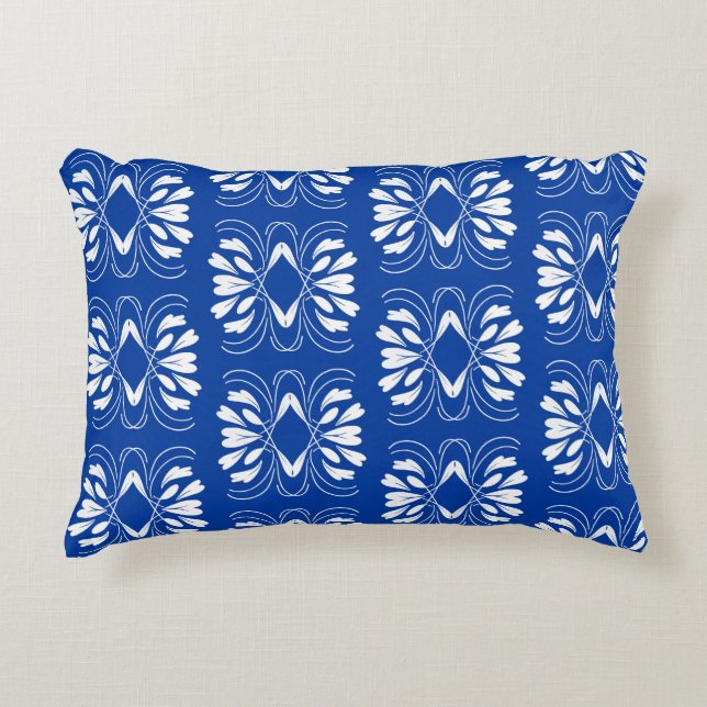 Scandinavische stijl Modern Blauw Fair Design Accent Kussen (Voorkant)