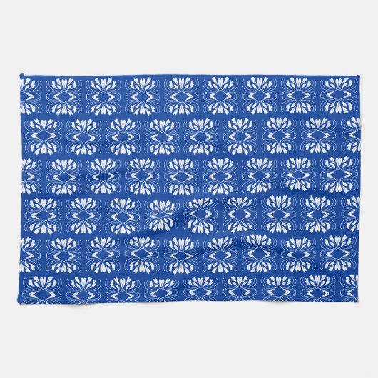 Scandinavische stijl Modern Blauw Fair Design Theedoek (Horizontaal)