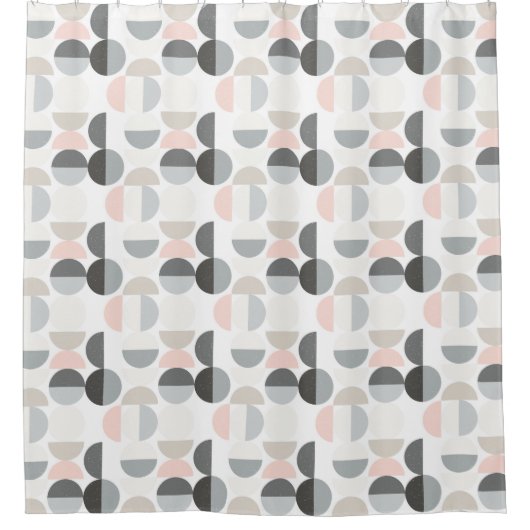 Scandinavische stijl Semi-Circle Pattern Douchegordijn (Voorkant)