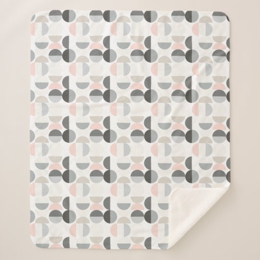Scandinavische stijl Semi-Circle Pattern Sherpa Deken (Voorkant)
