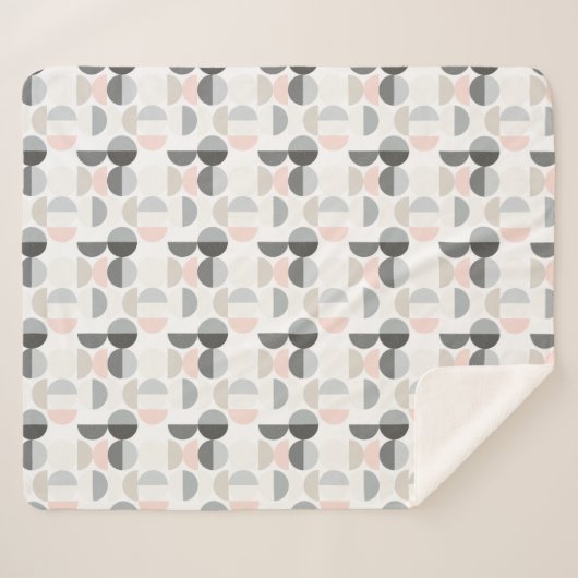 Scandinavische stijl Semi-Circle Pattern Sherpa Deken (Voorkant (horizontaal))