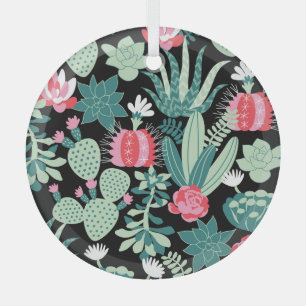 Scandinavische stijl vetplanten naadloos patroon glas ornament