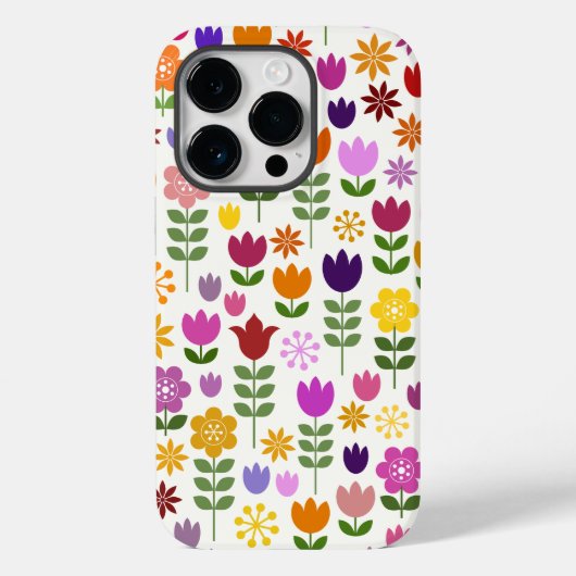 Scandinavische stijlbloemen groot patroonpatroon Case-Mate iPhone case (Achterkant)
