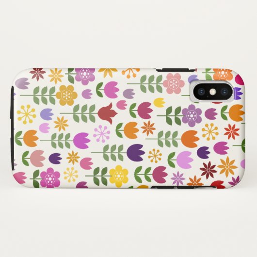 Scandinavische stijlbloemen groot patroonpatroon Case-Mate iPhone case (Achterkant (horizontaal))