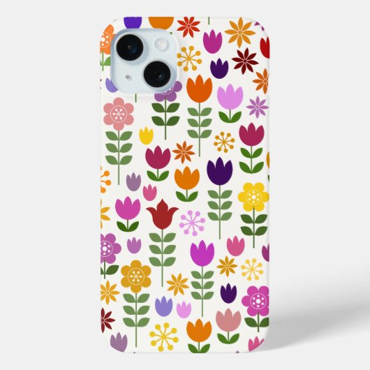 Scandinavische stijlbloemen groot patroonpatroon Case-Mate iPhone case (Achterkant)