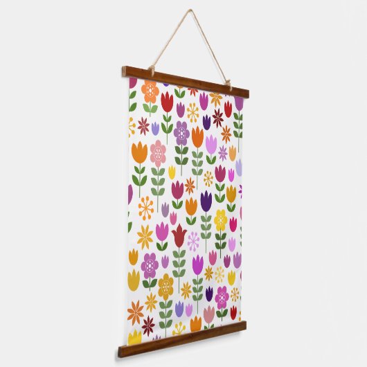 Scandinavische stijlbloemen groot patroonpatroon hangend wandkleed (Gebogen)
