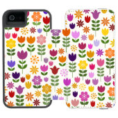 Scandinavische stijlbloemen groot patroonpatroon incipio iPhone portemonnee hoesje (Agenda Open)