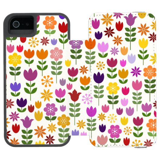 Scandinavische stijlbloemen groot patroonpatroon incipio iPhone portemonnee hoesje (Agenda Open)