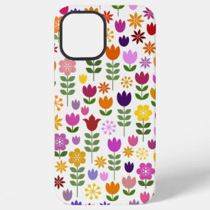 Scandinavische stijlbloemen groot patroonpatroon iPhone 12 pro max hoesje