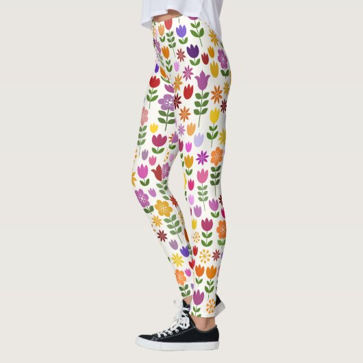 Scandinavische stijlbloemen groot patroonpatroon leggings (Links)