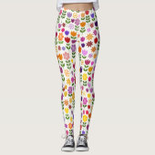 Scandinavische stijlbloemen groot patroonpatroon leggings (Voorkant)