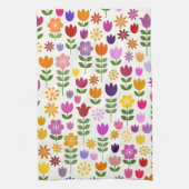 Scandinavische stijlbloemen groot patroonpatroon theedoek (Verticaal)