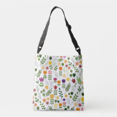Scandinavische stijlflora en fauna Big Pattern Crossbody Tas (Achterkant)