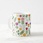 Scandinavische stijlflora en fauna Big Pattern Koffiemok (Voorkant links)