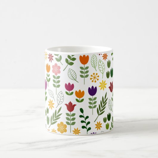 Scandinavische stijlflora en fauna Big Pattern Koffiemok (Center)