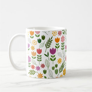 Scandinavische stijlflora en fauna Big Pattern Koffiemok