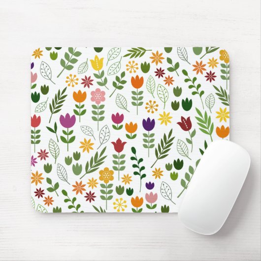 Scandinavische stijlflora en fauna Big Pattern Muismat (Met muis)