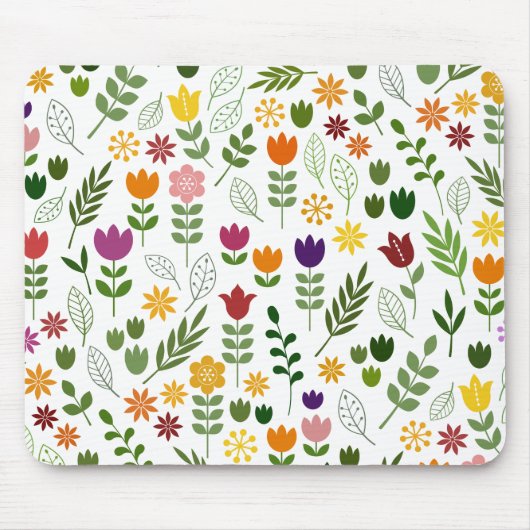 Scandinavische stijlflora en fauna Big Pattern Muismat (Voorkant)