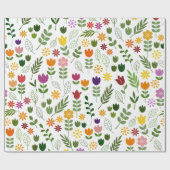 Scandinavische stijlflora en fauna cadeaupapier (Vlak)
