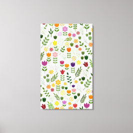 Scandinavische stijlflora en fauna canvas afdruk