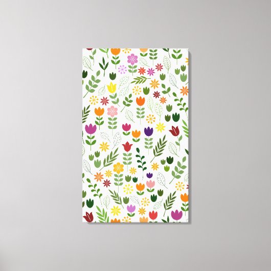 Scandinavische stijlflora en fauna canvas afdruk (Voorkant)