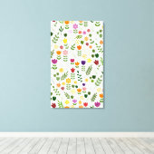 Scandinavische stijlflora en fauna canvas afdruk (Insitu (Houten vloer))
