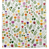Scandinavische stijlflora en fauna douchegordijn (Voorkant)