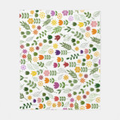 Scandinavische stijlflora en fauna fleece deken (Voorkant)