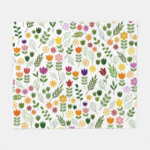 Scandinavische stijlflora en fauna fleece deken (Voorkant (Horizontaal))