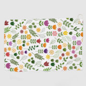 Scandinavische stijlflora en fauna golfhanddoek (Horizontaal)