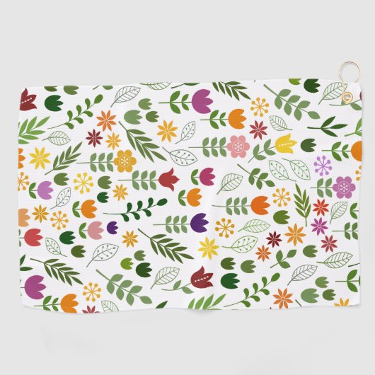 Scandinavische stijlflora en fauna golfhanddoek (Horizontaal)