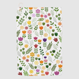Scandinavische stijlflora en fauna golfhanddoek