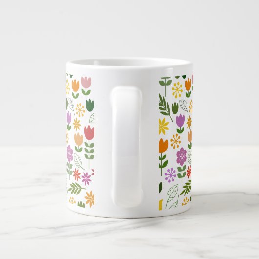 Scandinavische stijlflora en fauna grote koffiekop (Achterkant)