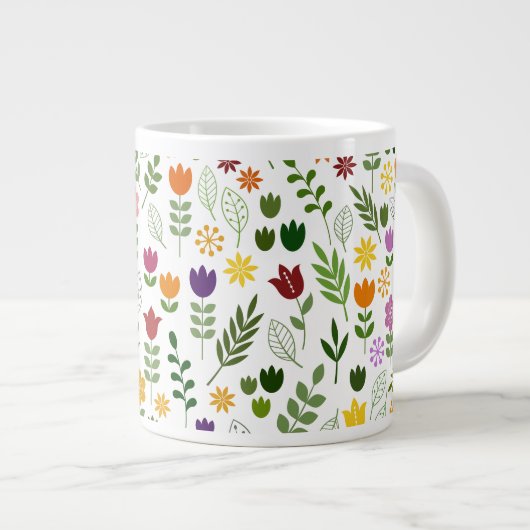 Scandinavische stijlflora en fauna grote koffiekop (Voorkant rechts)