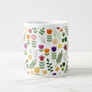 Scandinavische stijlflora en fauna grote koffiekop