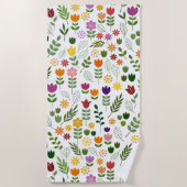 Scandinavische stijlflora en fauna strandlaken (Voorkant)