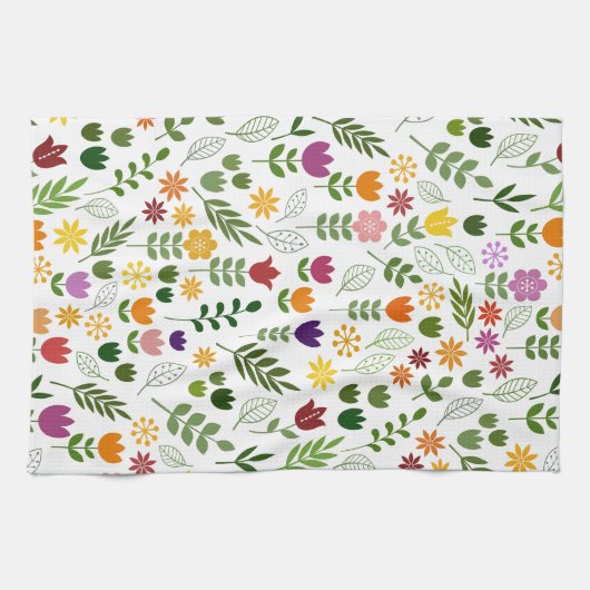 Scandinavische stijlflora en fauna theedoek (Horizontaal)