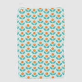 Scandinavische stijlgeometrisch Oranje patroon Golfhanddoek (Voorkant)
