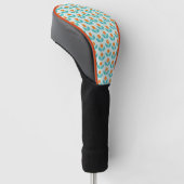 Scandinavische stijlgeometrisch Oranje patroon Golfheadcover (Schuin)