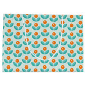 Scandinavische stijlgeometrisch Oranje patroon Groot Cadeauzakje (Achterkant)