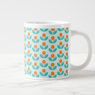 Scandinavische stijlgeometrisch Oranje patroon Grote Koffiekop