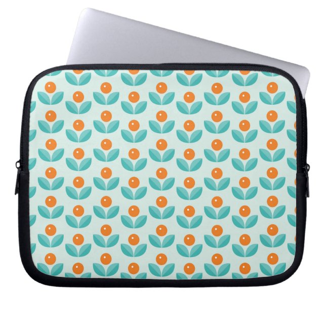 Scandinavische stijlgeometrisch Oranje patroon Laptop Sleeve (Voorkant)