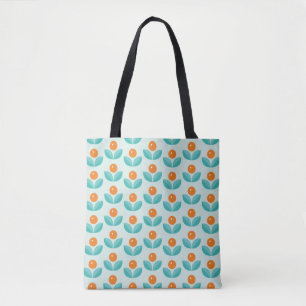 Scandinavische stijlgeometrisch Oranje patroon Tote Bag