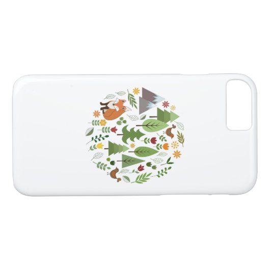 Scandinavische stijlillustraties Circle Case-Mate iPhone Case (Achterkant (Horizontaal))