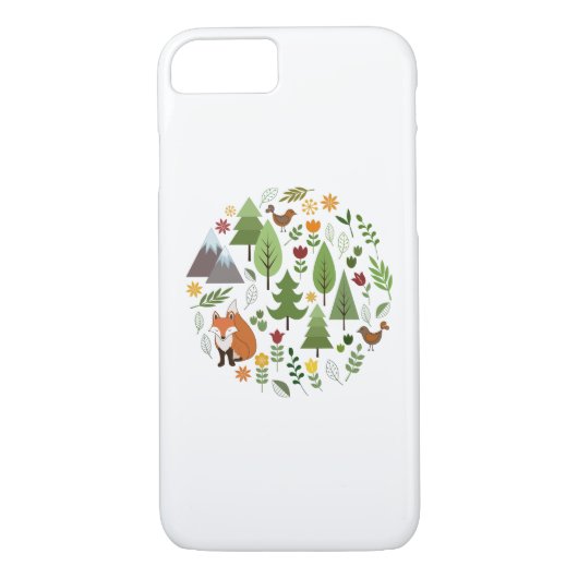 Scandinavische stijlillustraties Circle Case-Mate iPhone Case (Achterkant)